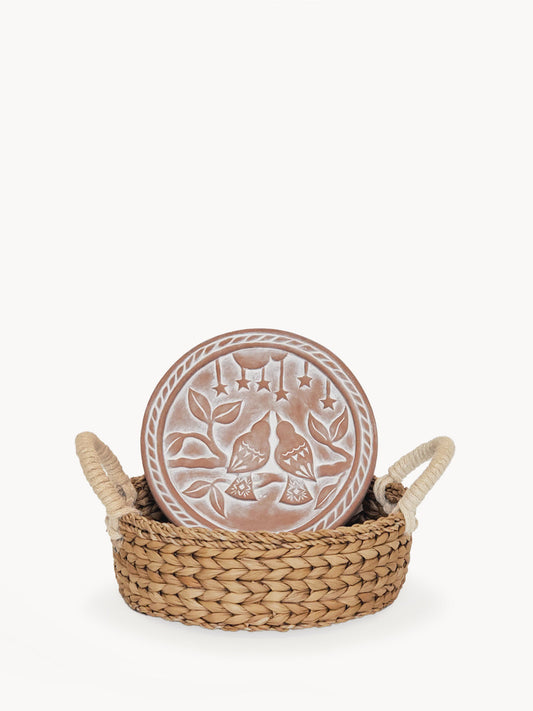 Bread Warmer & Basket - Lovebirds Round (Fairtrade Product)