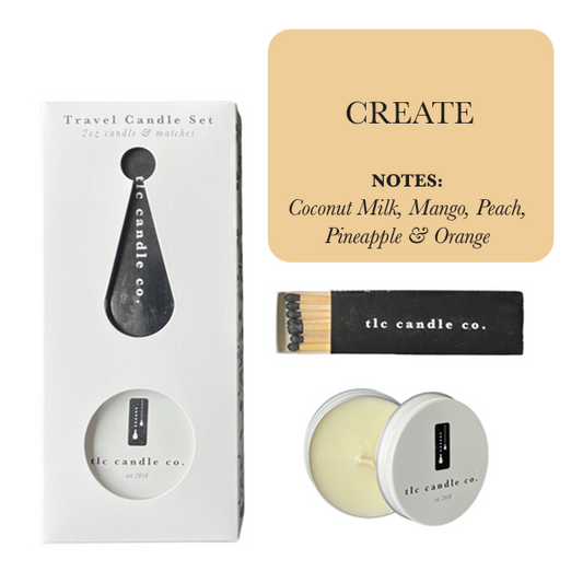 Travel Candle with Matches - Create - A perfect gift for your creative friends or family