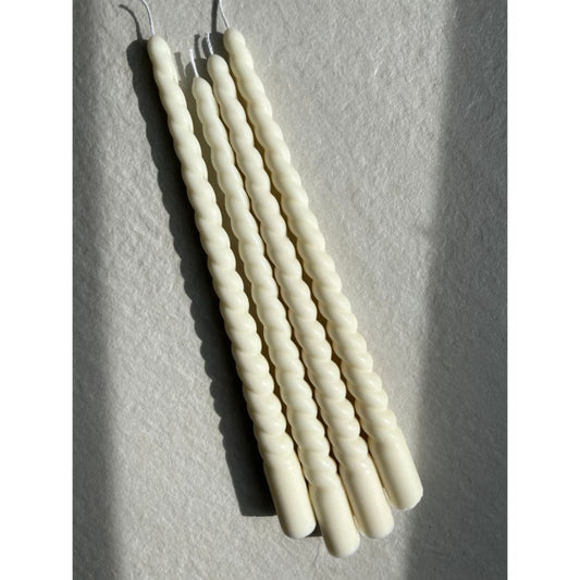 Handmade Spiral Taper Candles - set of 2