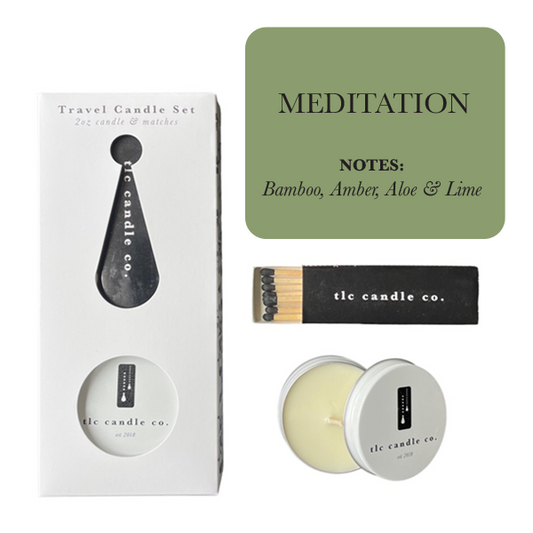 Travel Candle with Matches - Meditation (a perfect gift)